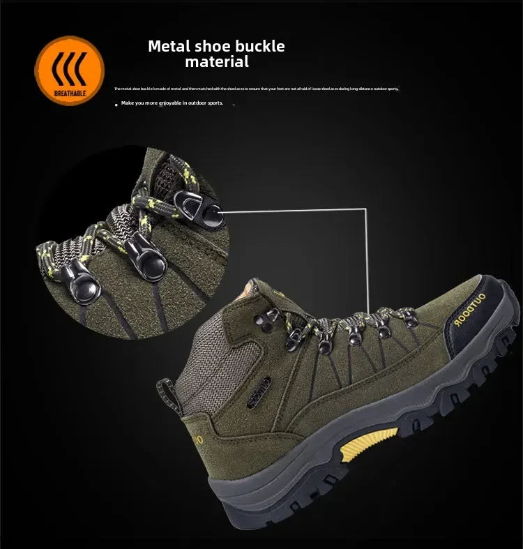 Men’s Waterproof High-Top Hiking & Climbing Shoes – Anti-Slip, Breathable Outdoor Footwear