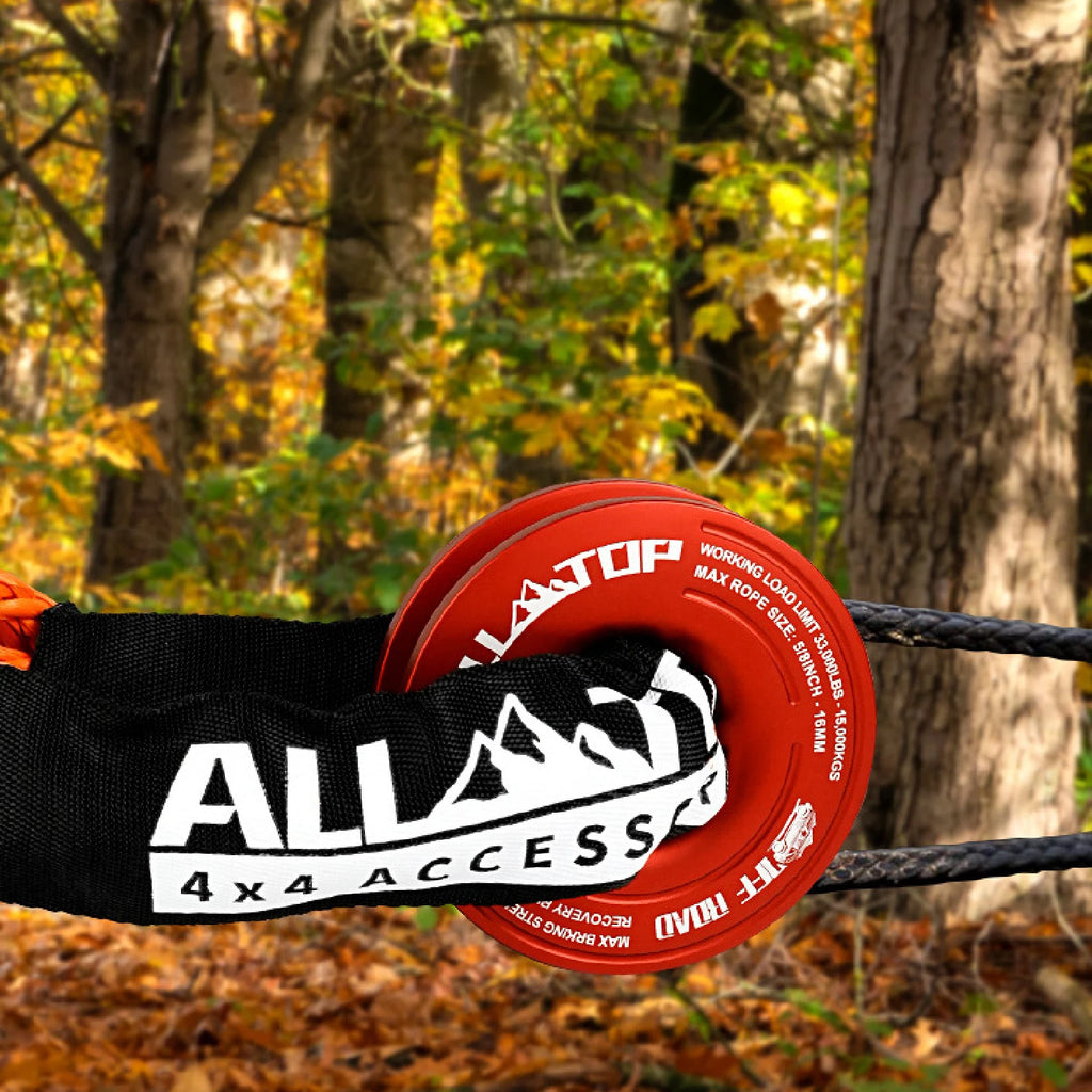 48,300 lbs Synthetic Soft Shackle & 66,000 lbs Recovery Ring Set – Heavy-Duty Off-Road Winch Recovery Kit (2 PCS)