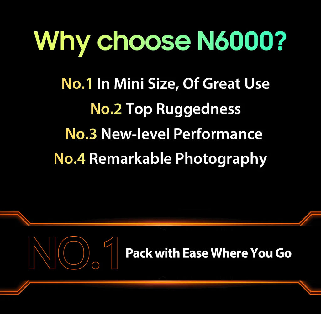 Blackview N6000 Rugged Waterproof Mini Smartphone | 4.3" Display, 256GB Storage, Android 13, 48MP Camera, NFC, Helio G99 Octa-Core