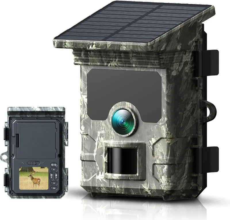 30MP 2K Solar Trail Camera – Infrared Night Vision Wildlife & Security Cam with Motion Sensor & Long Battery Life (IP66 Waterproof)