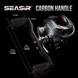 Seasir Salminus Baitcasting Reel – 8.0:1 Gear Ratio | Dual Aluminum Spools | 11+1BB | 12KG Drag Power thumbnail 1