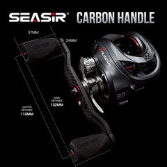 Seasir Salminus Baitcasting Reel – 8.0:1 Gear Ratio | Dual Aluminum Spools | 11+1BB | 12KG Drag Power