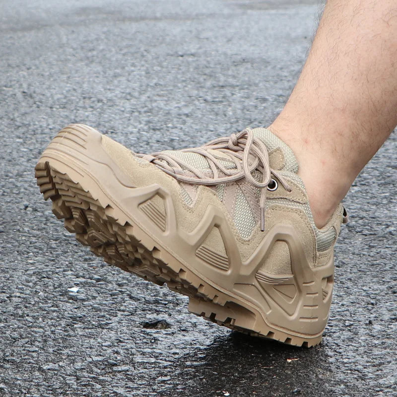 Men’s Tactical Combat Hiking Boots – Waterproof Nylon & Suede Outdoor High Tops for Work, Climbing & Trekking