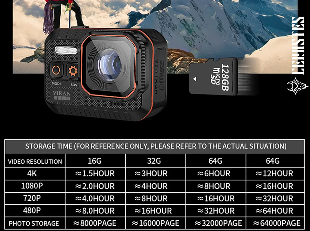 4K60FPS Waterproof Action Camera with Remote Control – Wide-Angle Sport Cam for Outdoor Adventures, Diving & Cycling