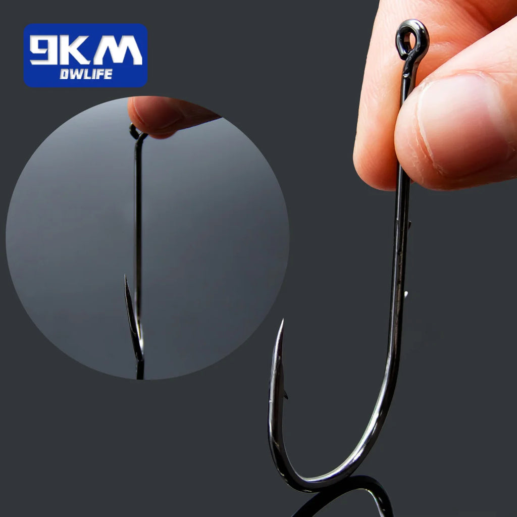 9KM Baitholder Fishing Hooks – 25pcs High Carbon Steel Live Bait Holder Hooks for Freshwater & Saltwater Fishing