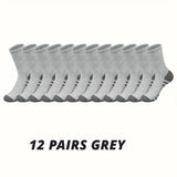 6 or 12 Pairs Men's Outdoor Crew Socks – Breathable, Durable, and Comfortable Fit thumbnail 21