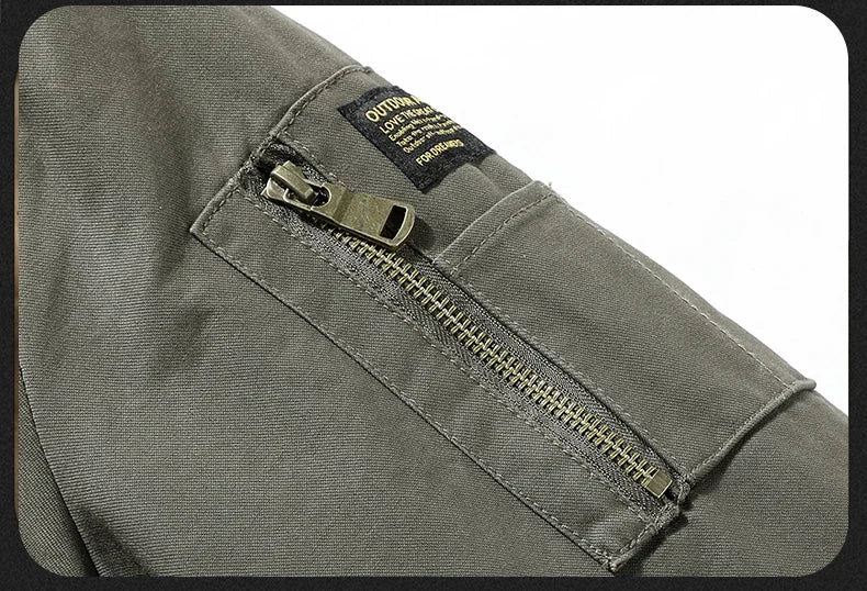 Men's Pilot Bomber Jacket – Winter Fleece-Lined Tactical Windbreaker