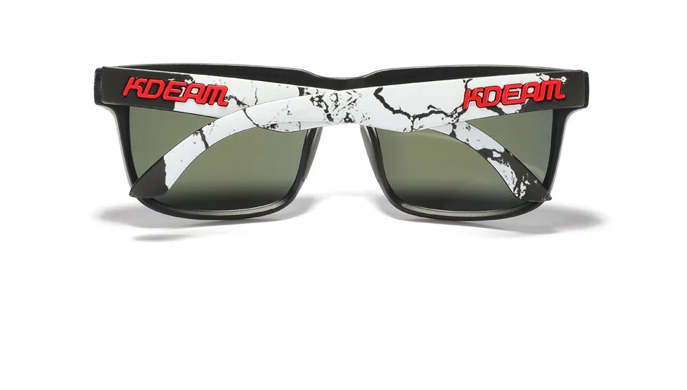 KDEAM Polarized Sunglasses – Unisex Square Frame UV400 Outdoor Eyewear (Red Mirror Lens, Model KD332)