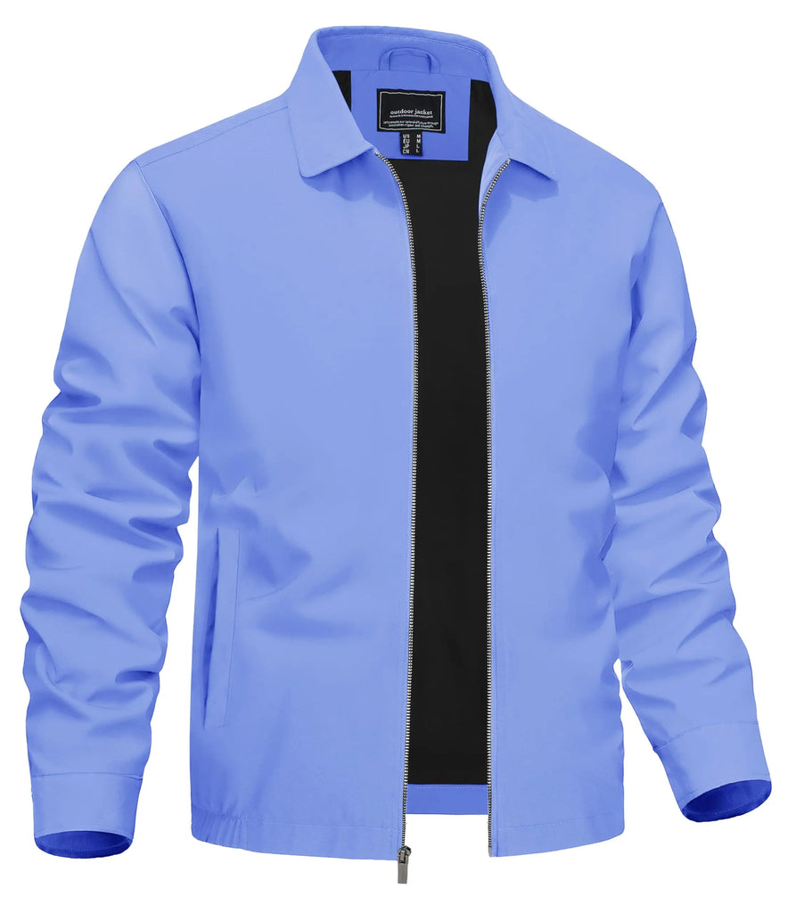 TACVASEN Men’s Lightweight Bomber Jacket – Casual Zip-Up Workwear for Spring & Fall, Water-Resistant Outdoor Windbreaker