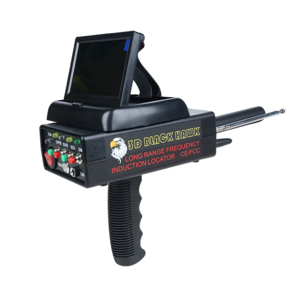 Black Hawk All-In-One Long Range Metal Detector – Gold, Silver, Copper, Diamond Detection with Folding LCD & Dual Enhancing Antennas