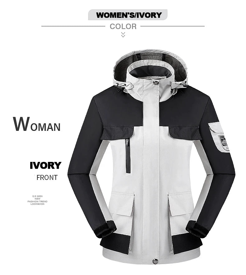 CHRLCK Women's Waterproof Hiking Jacket – Windproof, Quick-Dry Outdoor Shell with Custom Logo Option