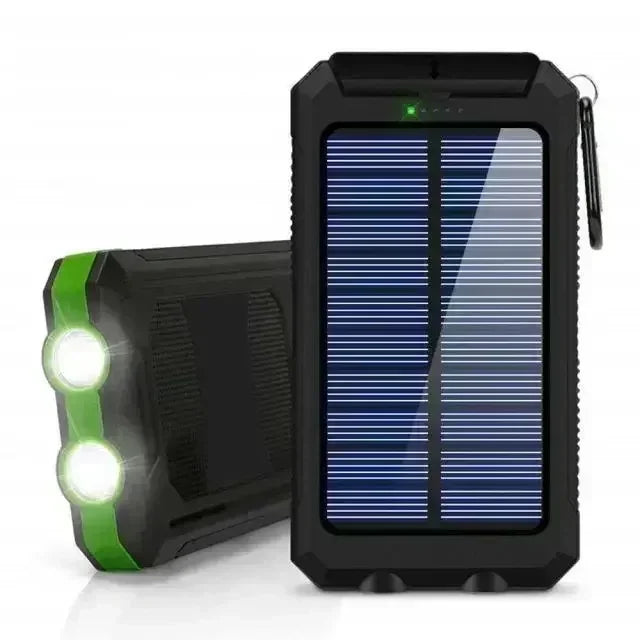 Solar Power Bank – Waterproof, Fast Charging, High-Capacity Powerbank with SOS & LED Light for Outdoor Survival