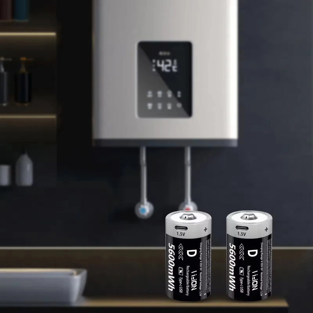 MATOV USB Rechargeable D Size Battery – 1.5V 5600mWh LR20 Lithium-ion D-Cell (2 or 4 Pack)