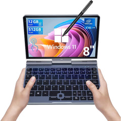 Portable Mini Laptop N150 – 8" Windows 11 Pro Touchscreen Notebook (12GB + up to 1TB SSD)
