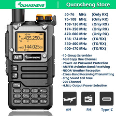 Quansheng UV-K5(8) Long-Range Dual Band Walkie Talkie – 200 Channel Portable Two-Way Radio with AM/FM, Emergency Weather, Cross-Band Intercom & Type-C Charging