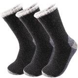 3 Pairs Merino Wool Thermal Socks for Men – Super Thick Winter Crew Socks with Fleece Terry Lining thumbnail 19