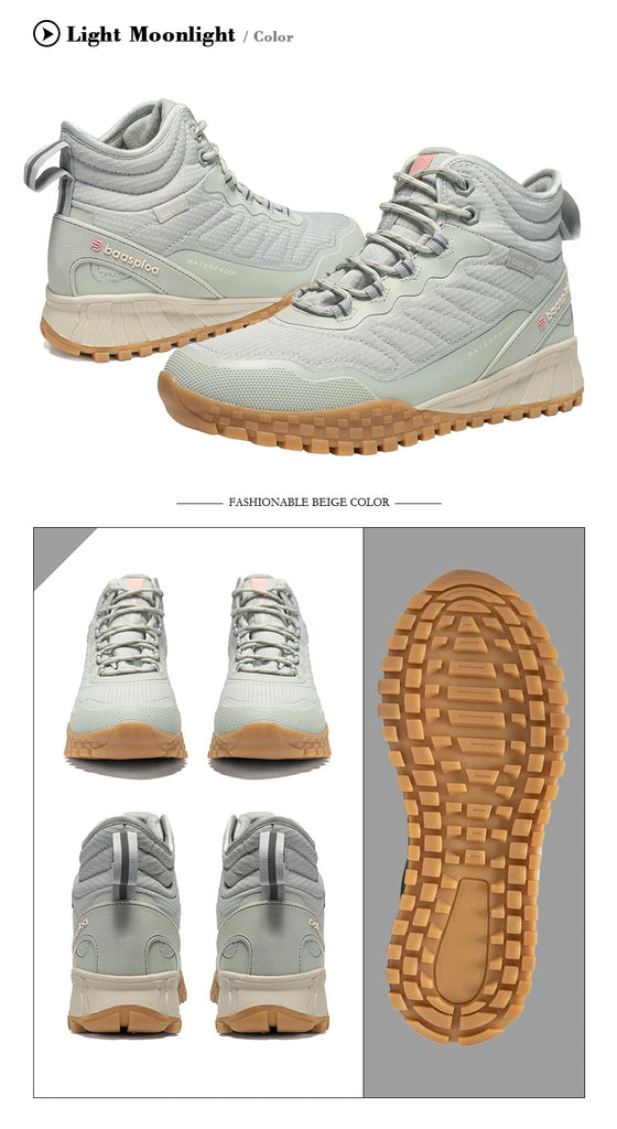 Baasploa Women’s Waterproof Winter Snow Boots – Plush Lined, Non-Slip Outdoor Sneakers