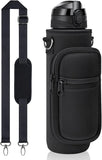 32 oz Motivational Water Bottle with Sleeve – Leakproof BPA-Free Bottle with Straw, Time Marker & Adjustable Strap Carrier (1L) thumbnail 7