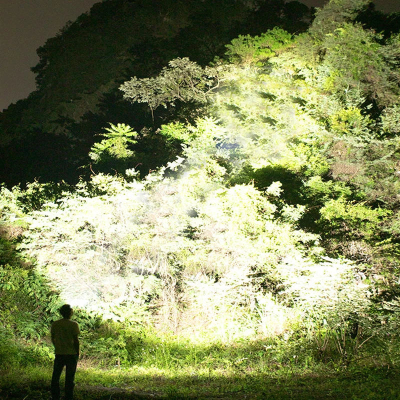 Ultra-Bright XHP360 LED Rechargeable Headlamp – 55,000,000 Lumens | 5000M Long-Range Beam | USB-C Powered