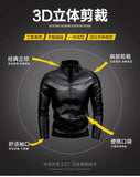 Men's PU Leather Stand Collar Motorcycle Jacket – Casual Windbreaker Biker Coat thumbnail 10