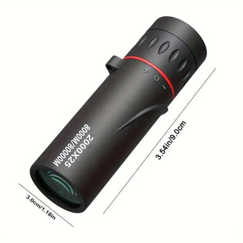 2000x25 HD Monocular Telescope with Phone Holder – Portable, Waterproof, and High-Powered for Hunting, Camping & Birdwatching