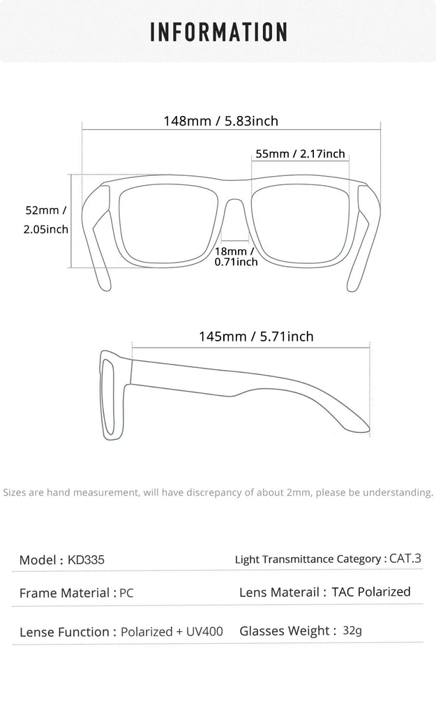 KDEAM Polarized Sunglasses – White Frame UV400 Protection