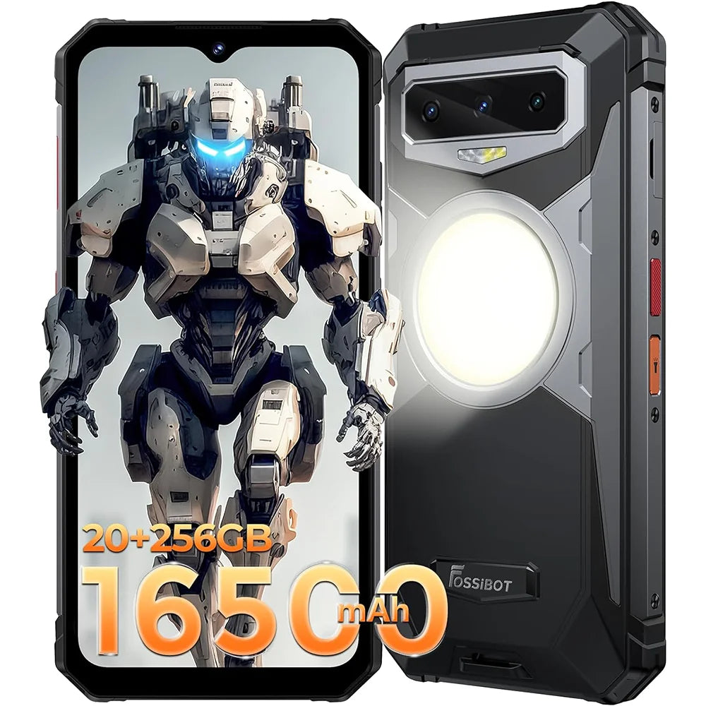FOSSiBOT F102 Rugged Smartphone – 16500mAh Battery, 20GB+256GB, Android 13, 120Hz 6.58" FHD+ Display, Helio G99, 108MP Camera, NFC