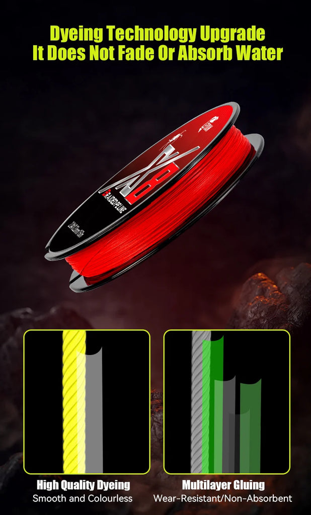 LEYDUN 8-Strand Braided Red Fishing Line 150m β Strong, Smooth, and Fade-Resistant Multifilament PE Line