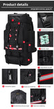 130L Waterproof Hiking Backpack – Heavy-Duty Outdoor Rucksack with Reflective Safety Strips & Molle System thumbnail 9