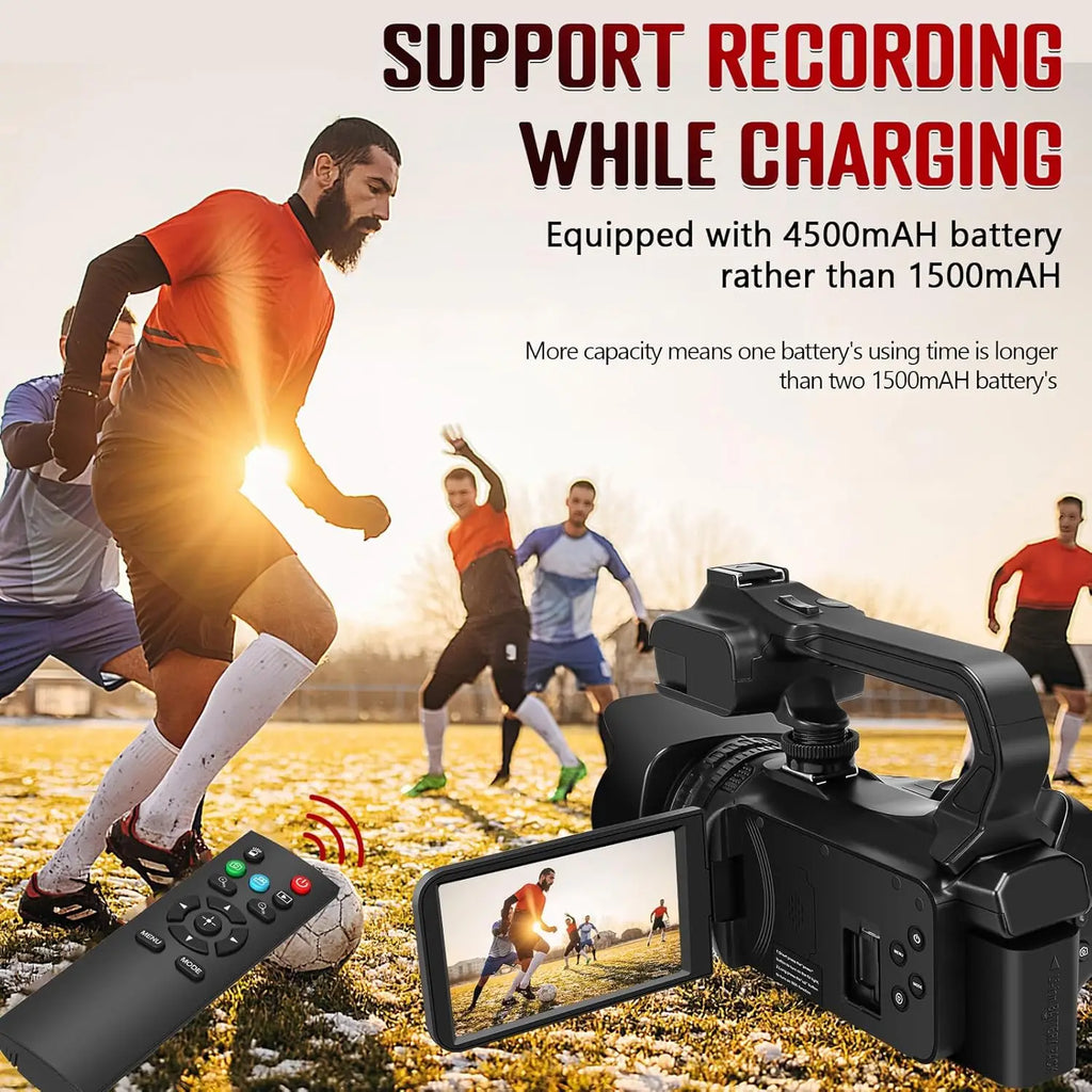 KOMERY 6K Ultra HD Professional Camcorder – 64MP YouTube & Streaming Camera