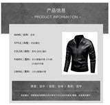 Men's PU Leather Stand Collar Motorcycle Jacket – Casual Windbreaker Biker Coat thumbnail 16