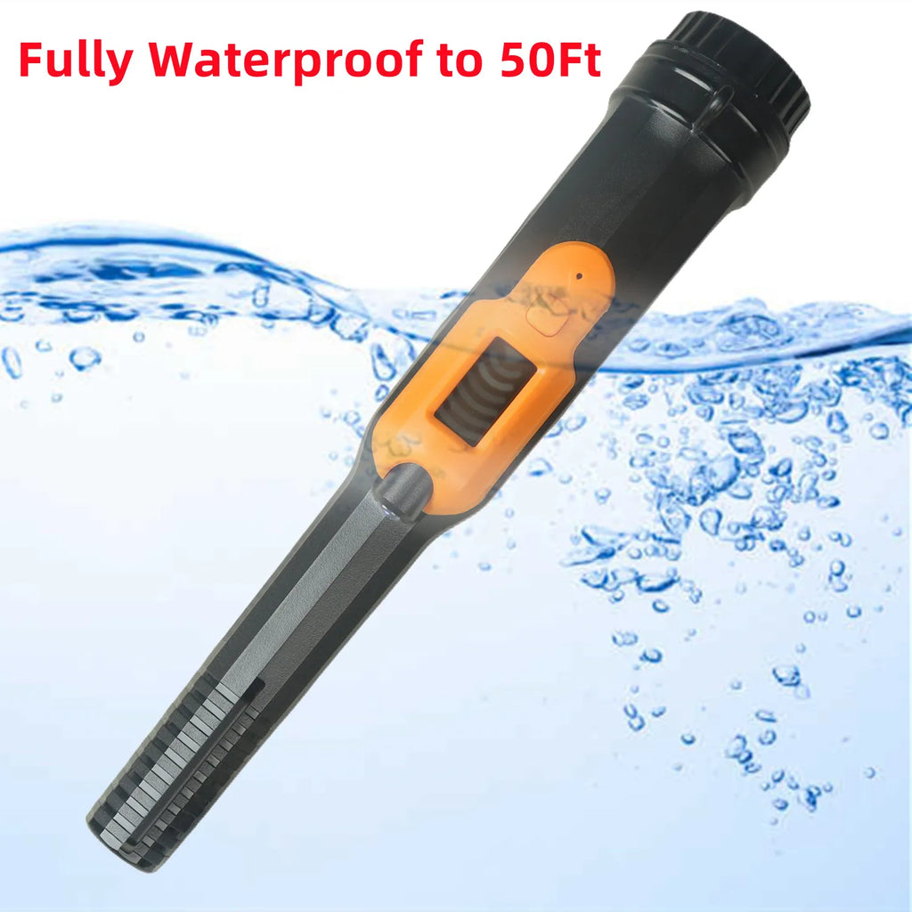 HS-16 Fully Waterproof Pinpointer Metal Detector with LED Light – 360° Detection & Vibration Alert, IP68 Rated