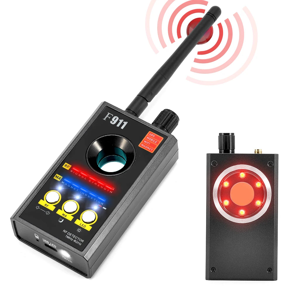 F911 Hidden Camera & RF Signal Detector – Advanced Anti-Spy Bug and GPS Tracker Finder