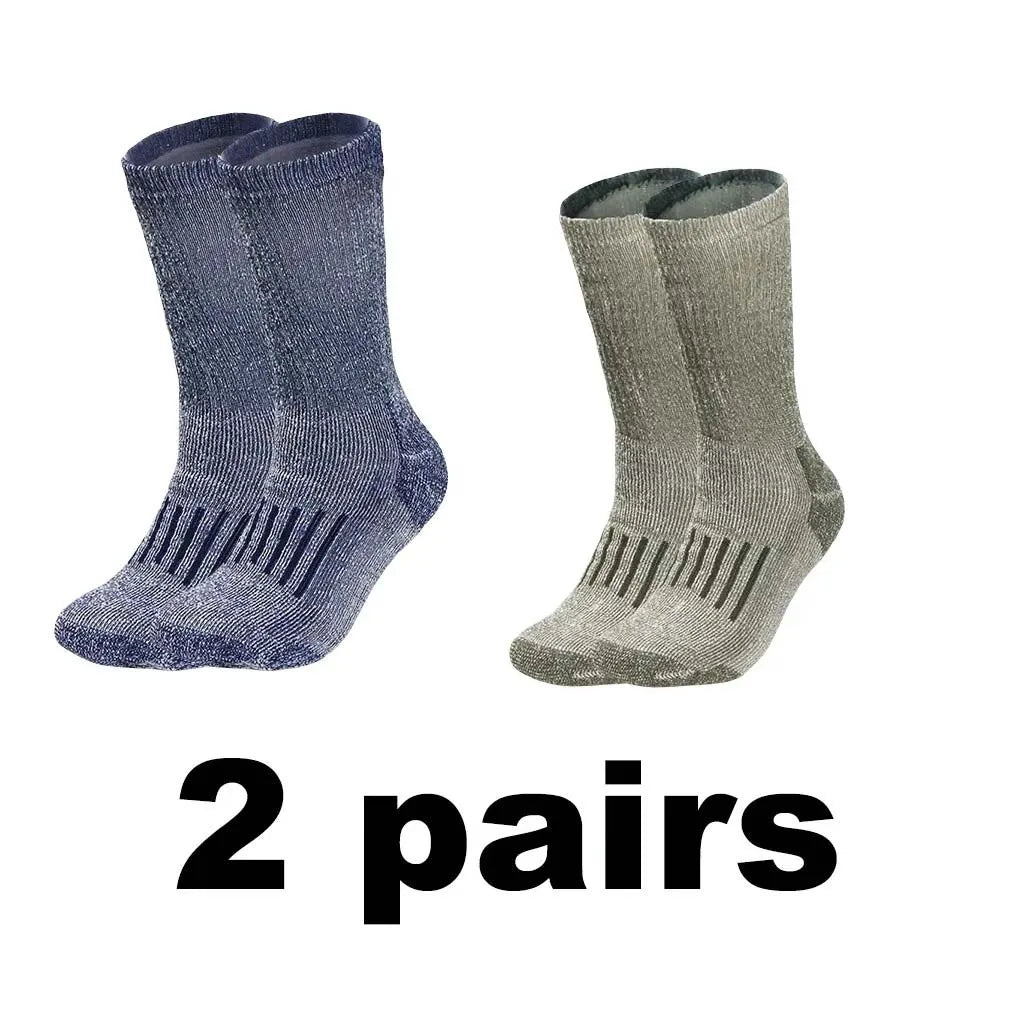 Men’s Merino Wool Thermal Socks – Thickened Winter Hiking & Mountaineering Socks | Breathable, Cushioned, Odor-Resistant