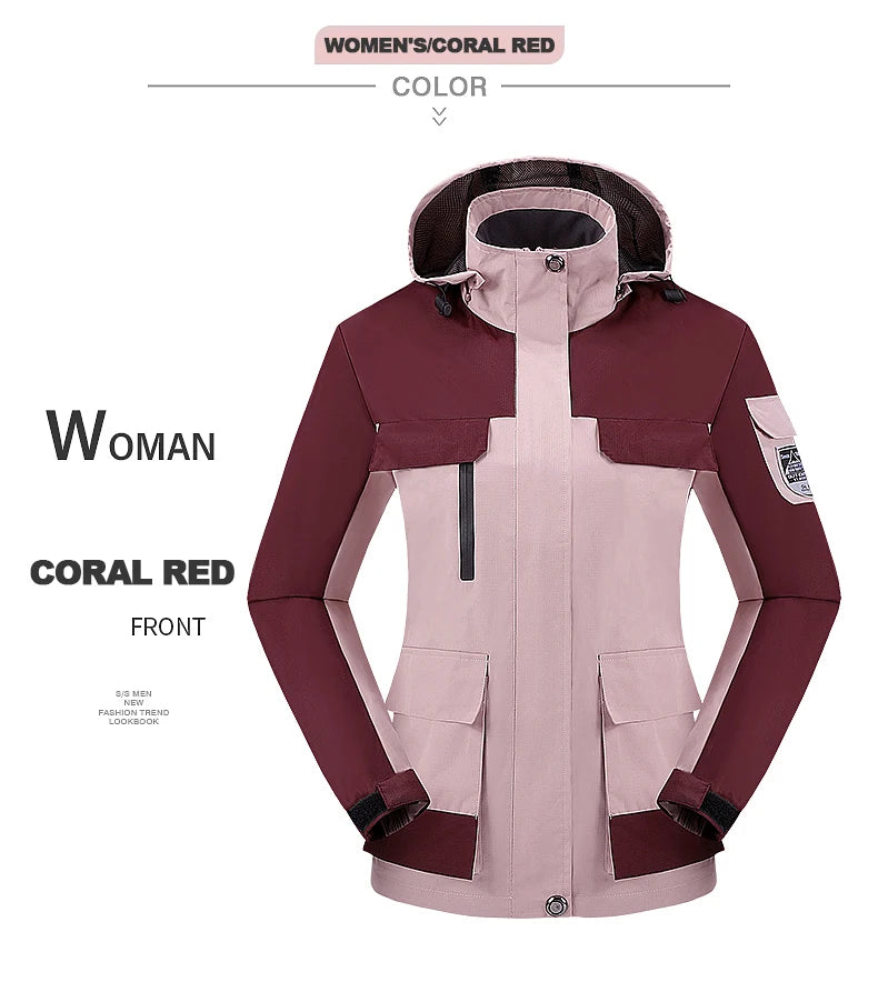 CHRLCK Women's Waterproof Hiking Jacket – Windproof, Quick-Dry Outdoor Shell with Custom Logo Option
