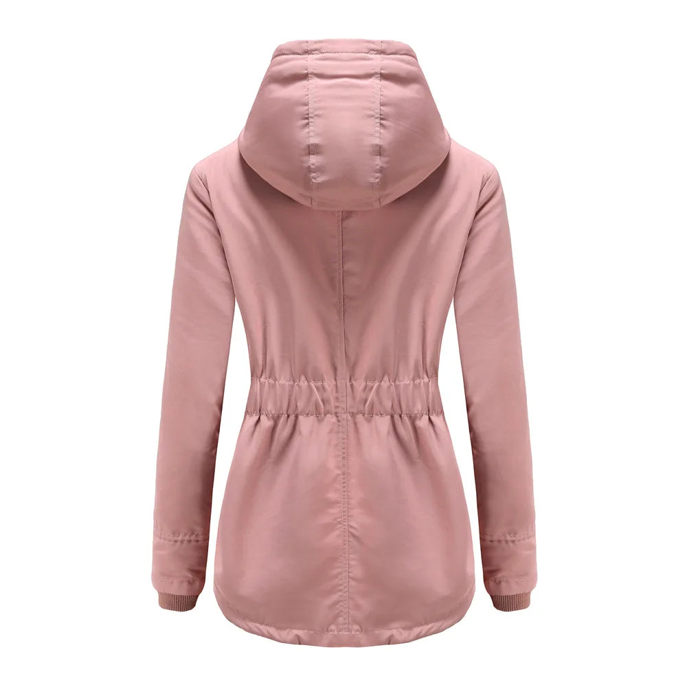 Women's Warm Hooded Parka – Thick Plush Mid-Length Winter Coat (S–5XL)