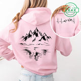 Women's Mountain Graphic Hoodie – Fleece-Lined Pullover for Hiking & Outdoor Adventure thumbnail 2