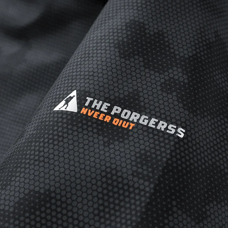 Men’s Hooded Waterproof Hiking Jacket – Windproof Outdoor Bomber with Detachable Hood