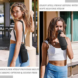 32 oz Motivational Water Bottle with Sleeve – Leakproof BPA-Free Bottle with Straw, Time Marker & Adjustable Strap Carrier (1L) thumbnail 6