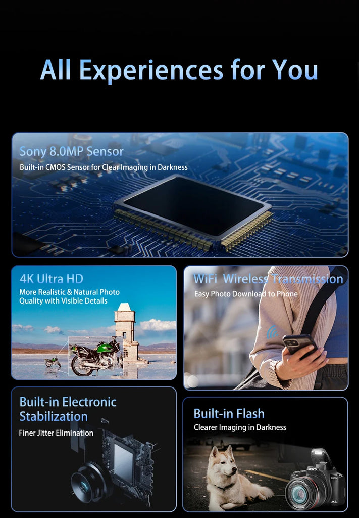 Ordro G700 4K Digital Camera – 12x Optical Zoom Camcorder for Photography & Vlogging