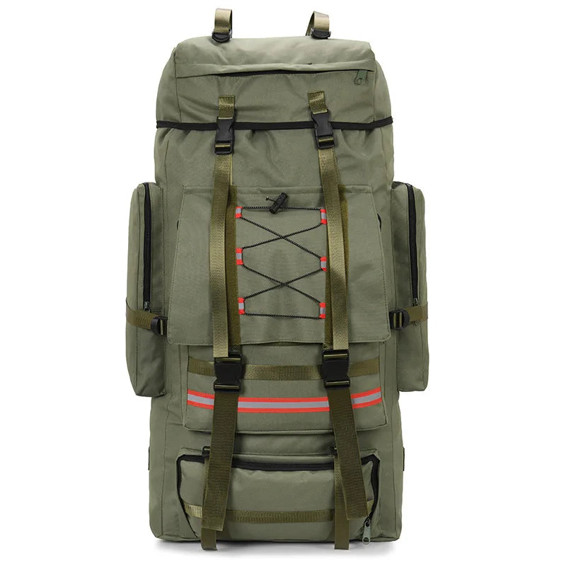 130L Waterproof Hiking Backpack – Heavy-Duty Outdoor Rucksack with Reflective Safety Strips & Molle System
