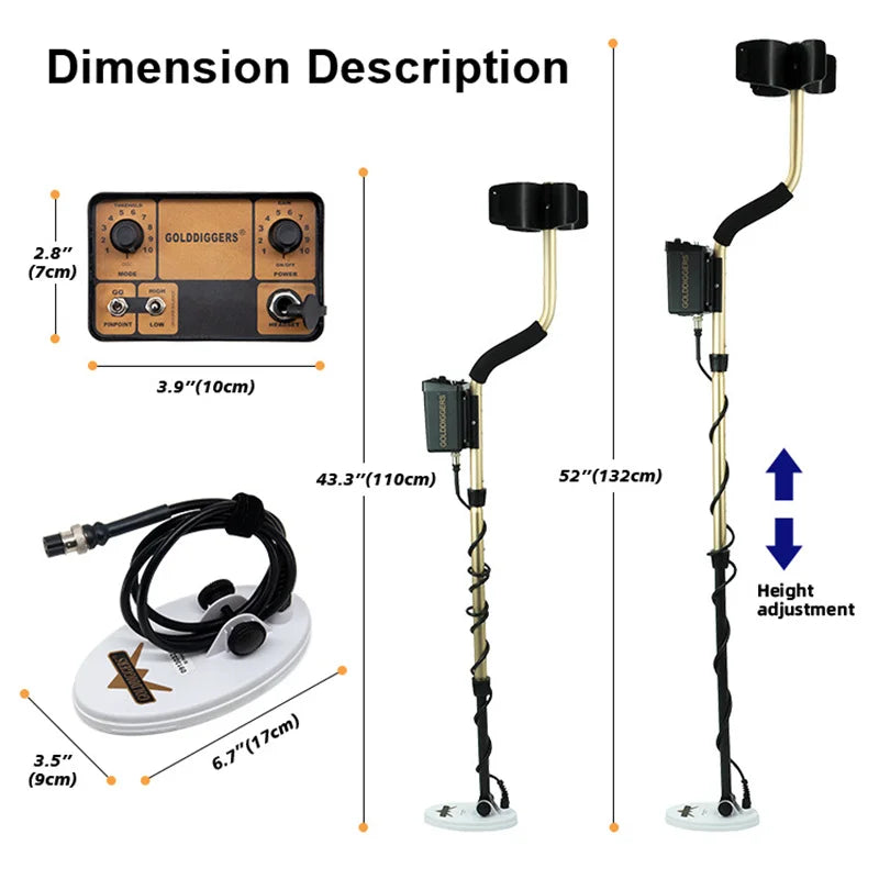 F004 High-Sensitivity Gold & Treasure Metal Detector – Deep Target Audio, 71kHz Precision Coil