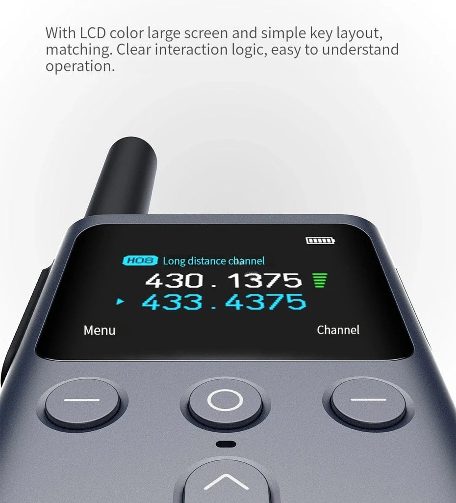 Xiaomi Walkie Talkie 2S – 4W Power, 5KM Range, IP54 Waterproof, 120-Hour Standby, Dual Mode Communication