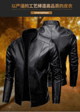 Men's PU Leather Stand Collar Motorcycle Jacket – Casual Windbreaker Biker Coat thumbnail 9