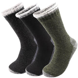 3 Pairs Merino Wool Thermal Socks for Men – Super Thick Winter Crew Socks with Fleece Terry Lining thumbnail 18