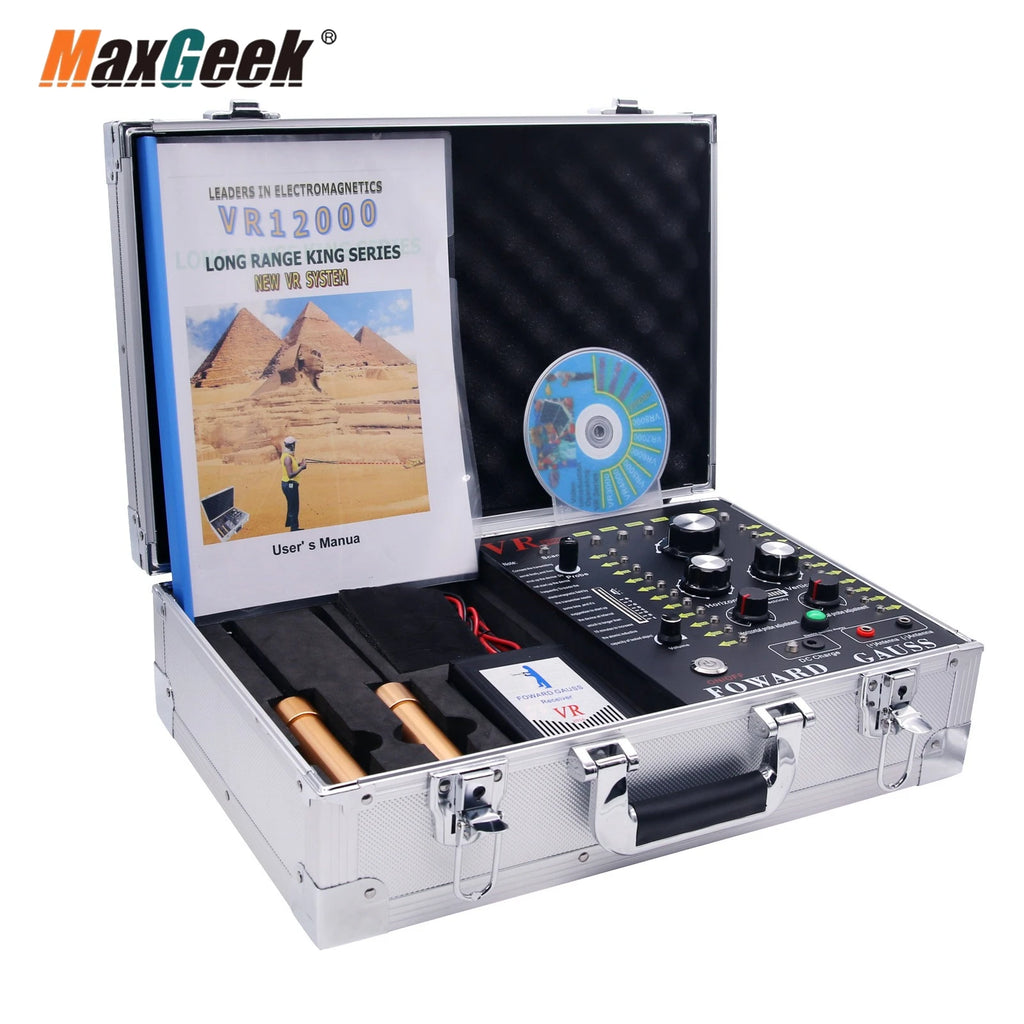 Maxgeek VR-12000 Long Range Underground Gold & Metal Detector – 3000M Range, 250M Depth
