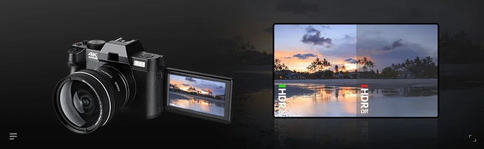 G-Anica 4K Compact Digital Camera – 48MP Vlogging Camera with Flip Screen, Wide-Angle & Macro Lens, WiFi, PC Webcam Mode