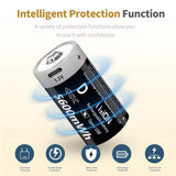 MATOV USB Rechargeable D Size Battery – 1.5V 5600mWh LR20 Lithium-ion D-Cell (2 or 4 Pack) thumbnail 9