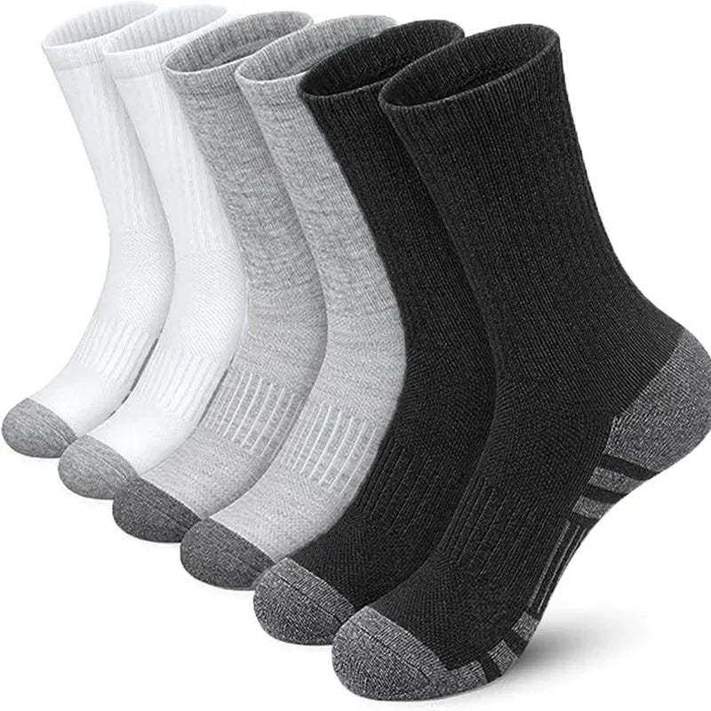 6 or 12 Pairs Men's Outdoor Crew Socks – Breathable, Durable, and Comfortable Fit