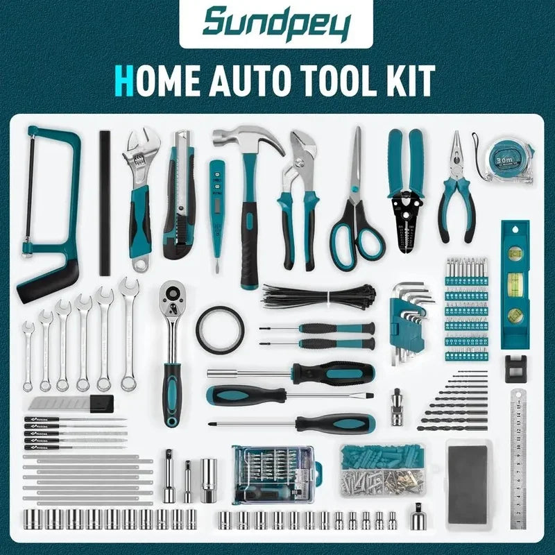 379-Piece Portable Tool Kit – Complete Home & Auto Repair Set with Durable Storage Case